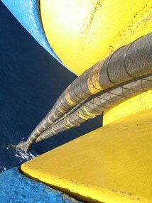 Basslink cable being fed into Bass Strait