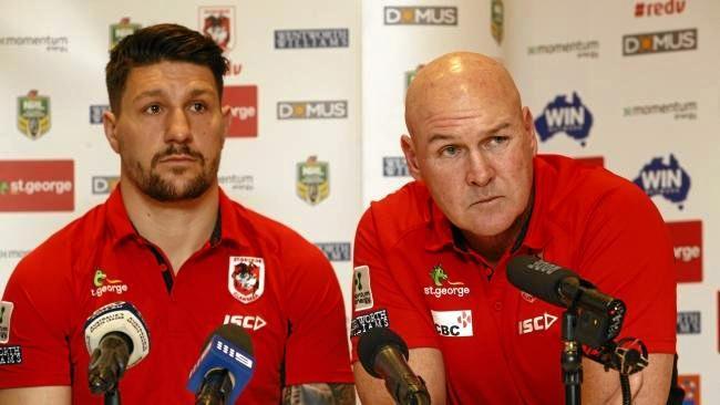 Dragons captain Gareth Widdop and coach Paul McGregor made a tough decision on Dugan. Photo: John Appleyard