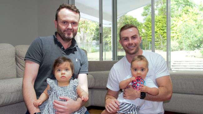 Morgan (left) and Cameron Long (right) with children Montana and Ezekiel. Picture: Madeline Crittenden