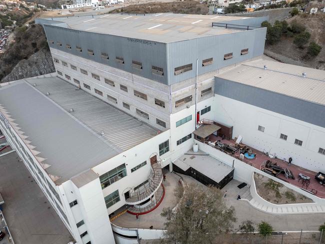 An aerial view of a facility that Mexico’s government is preparing to shelter migrants deported by US President Donald Trump's administration in Tijuana, Mexico. Picture: AFP