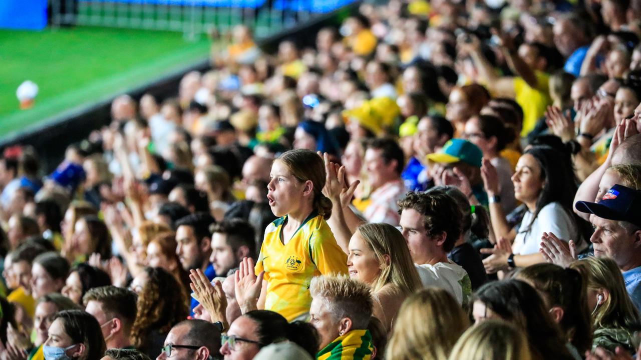 After months in lockdown, Sydney football fans filled Western Sydney’s CommBank Stadium after restrictions eased. Picture: Emma Rothfield