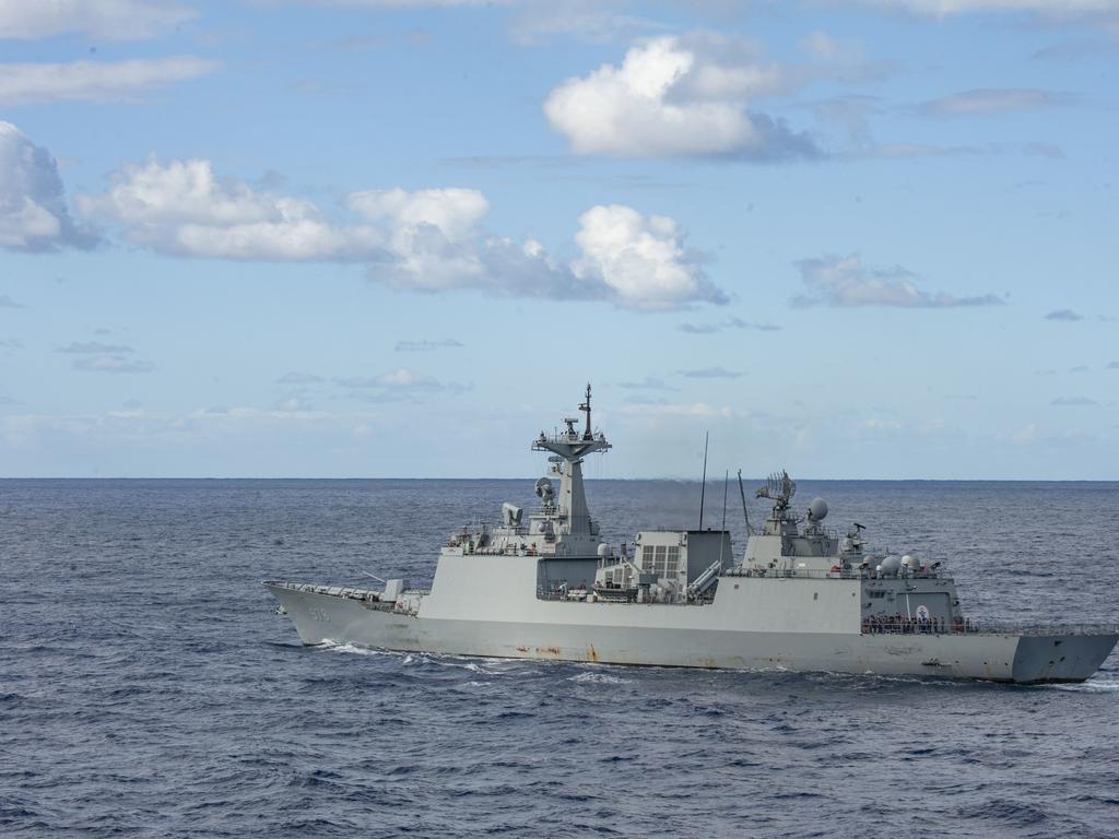 210722-N-XB010-1008 CORAL SEA (July 22, 2021) ROKS Wang Geon (DD 978) steams in formation alongside partner nations and allies during Talisman Sabre (TS) 21. This is the ninth iteration of Talisman Sabre, a large-scale, bilateral military exercise between Australia and the U.S. involving more than 17,000 participants from seven nations. The month-long multi-domain exercise consists of a series of training events that reinforce the strong U.S./Australian alliance and demonstrate the U.S. MilitaryÃ¢â&#130;¬â&#132;¢s unwavering commitment to a free and open Indo-Pacific. (U.S. Navy photo by Mass Communication Specialist 2nd Class Desmond Parks)