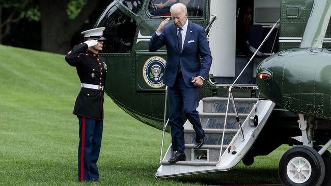 US President Joe Biden steps off Marine One. Picture: Anna Moneymaker/Getty Images