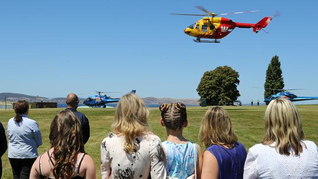 Funeral service for Roger Corbin at the Hobart Regatta Grounds. PICTURE CHRIS KIDD