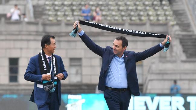 South Australian Premier Steven Marshall is keener to broaden SA’s sporting presence in China beyond Australian football and China — a theme that could work to building A-League club Adelaide United. Picture: David Mariuz