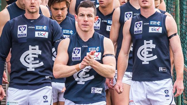 Tom Wilson leads Northern Blues out last year. Picture: Tim Murdoch