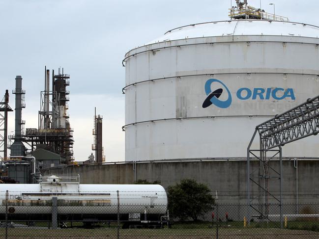 The Orica plant on Kooragang Island in Newcastle. The state government ordered it to be shut down, following the plant's third chemical spill in as many months.