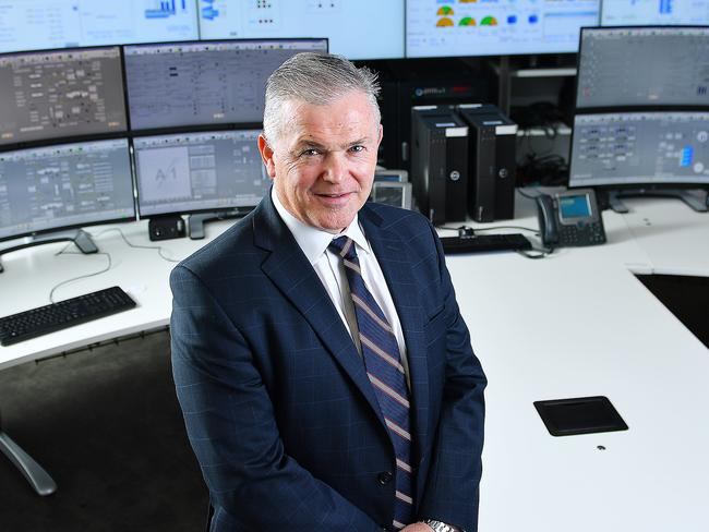 Santos Limited CEO Kevin Gallagher in a back up control room at their Adelaide headquarters Thursday June 4,2020.Picture Mark Brake