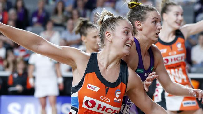 Amy Parmenter in action against the Firebirds last season. 