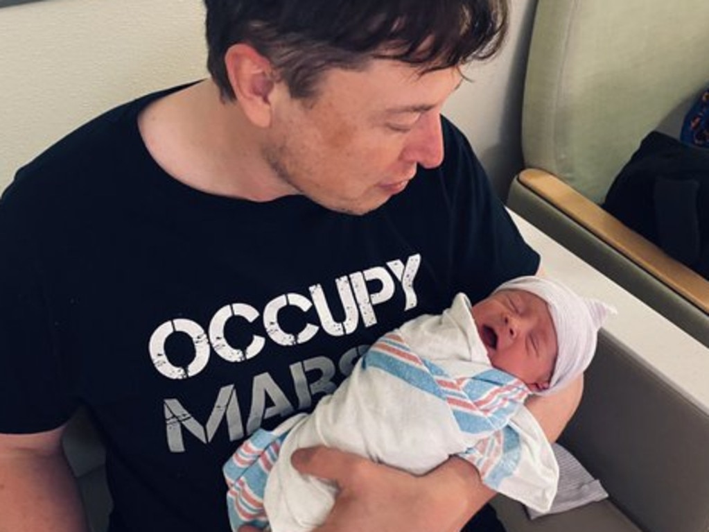 The billionaire welcomed his first baby with Grimes in 2020. Picture: Twitter