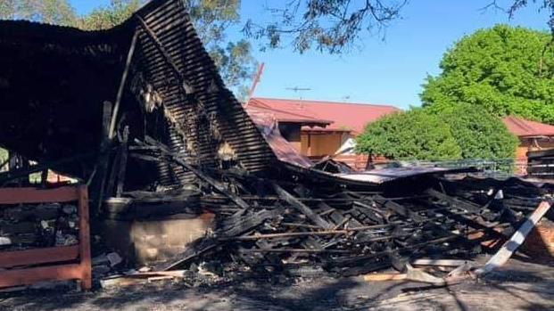 Fire crews were called to a series of fires across Singleton overnight on October 4, including one where four buildings at an old Catholic school were destroyed. Photo: Singleton Fire and Rescue NSW/Rev Thomas Chirackal/Facebook