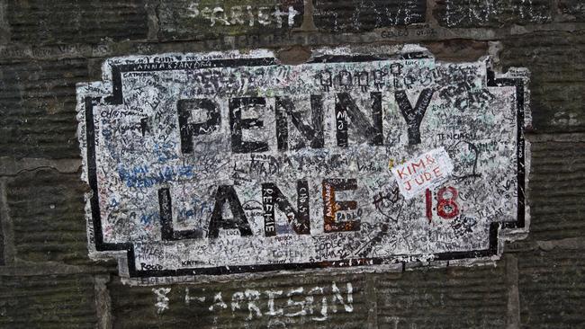 Penny Lane in Liverpool is frequented by The Beatles fans. Source: News Corporation Picture: Ella Pellegrini