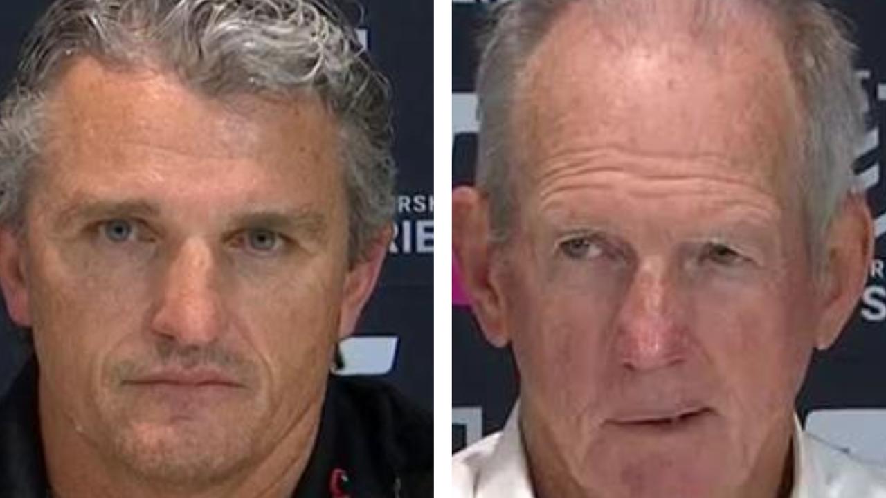 Panthers coach Ivan Cleary and Rabbitohs coach Wayne Bennett.