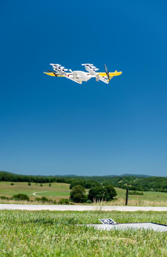 Google’s autonomous drone in the air. Picture: Supplied