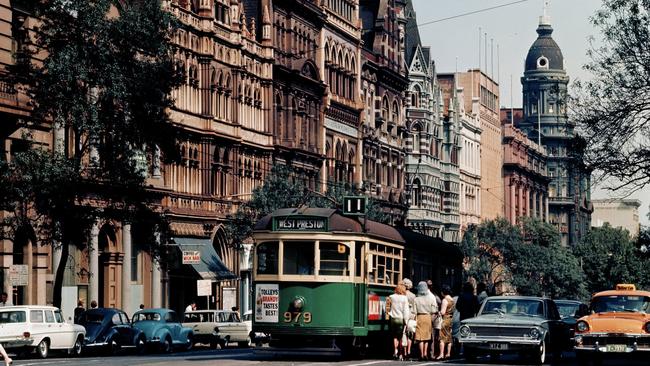 1962: Collins St from William St. Picture: Mark Strizic/State Library Victoria