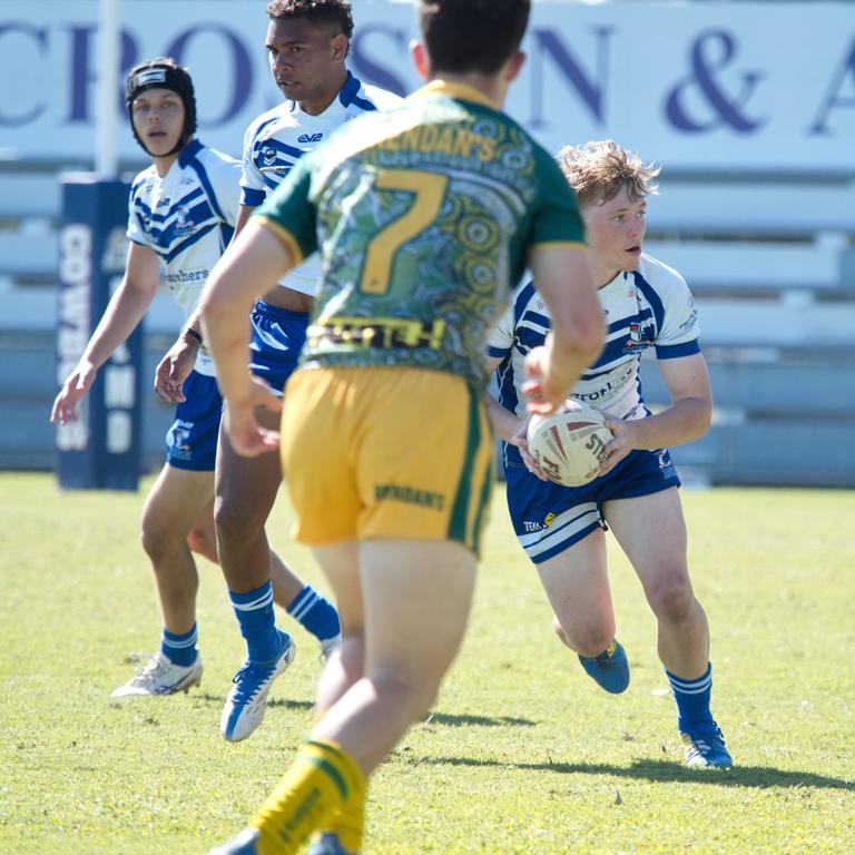 Ignatius Park College and Kirwan State High School teams take on St Brendanâ€™s College Yeppoon teams in Queensland state rugby league semi finals at Mackay on Wednesday, August 24, 2022.
