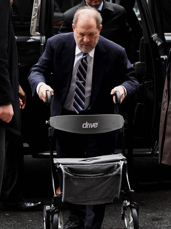 Harvey Weinstein arrives at the Manhattan Criminal Court, on February 13.