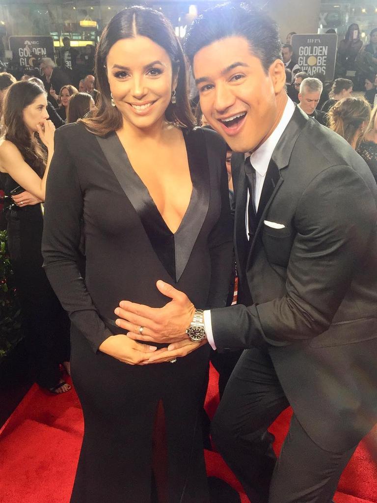 Eva Longoria and Mario Lopez ... "So happy for my girl @EvaLongoria! Can’t wait to meet my future godson/goddaughter... #Globes" Picture: @mariolopezextra/Instagram