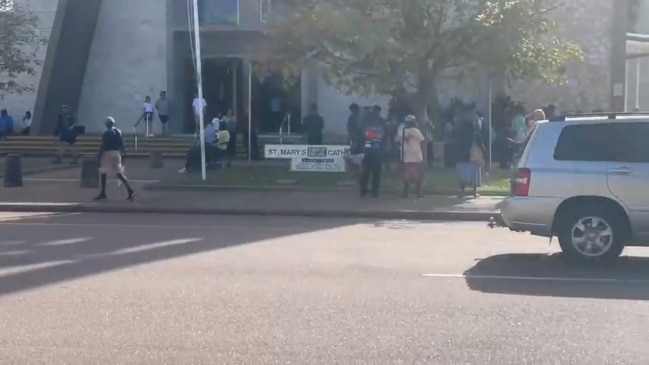 Mourners gather at Willie Rioli Snr's funeral in Darwin