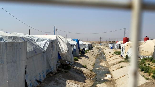 Al-Roj camp. In winter it freezes and snow falls. In summer, it routinely hits more than 45 degrees. Picture: Ellen Whinnett / The Australian