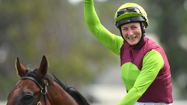 Linda Meech holds a three-win lead in the Victorian jockeys’ premiership. Picture: Getty Images