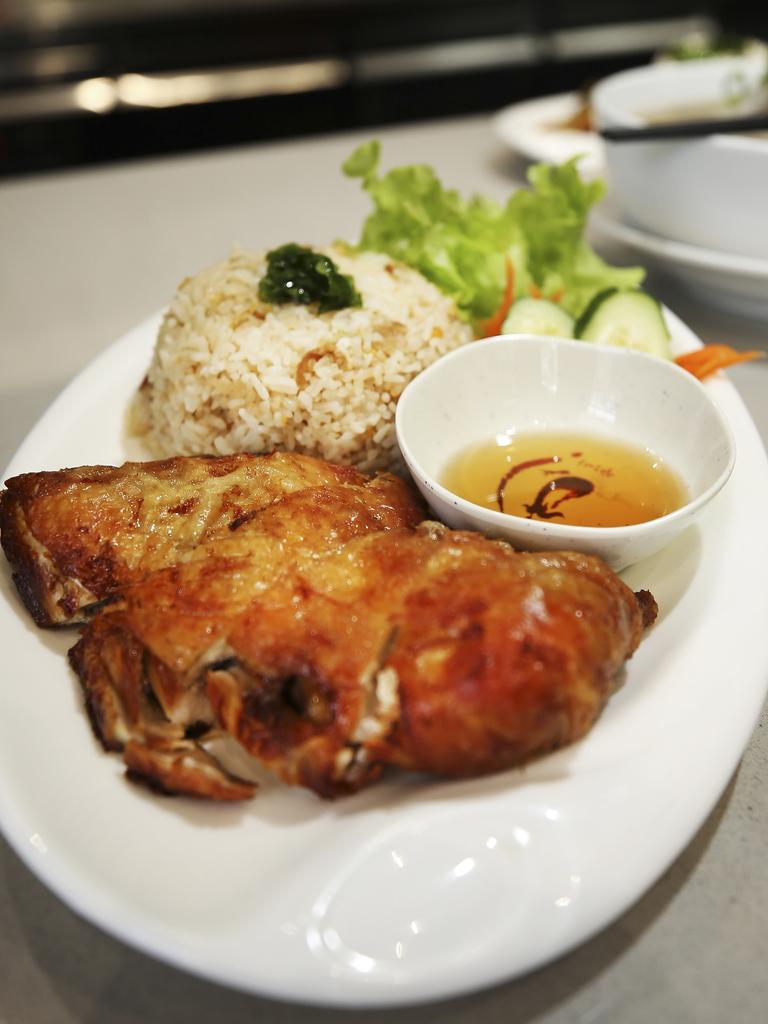 Bay Pho's crispy chicken with fried rice.