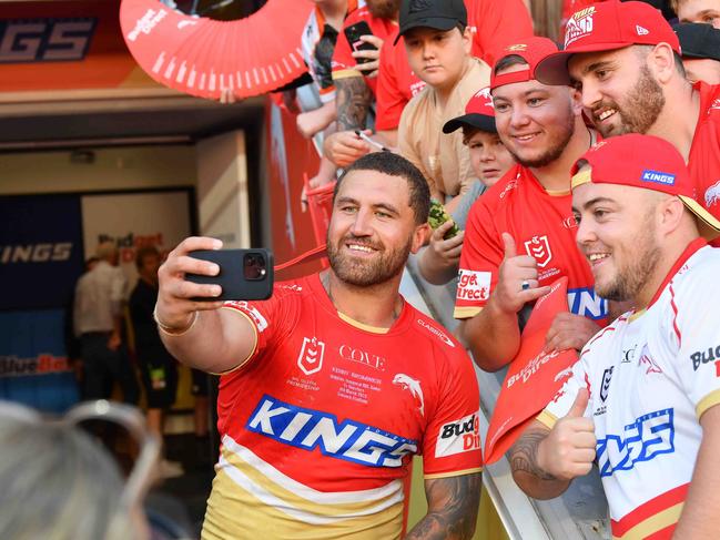 NRL:Roosters V Dolphins, Suncorp Stadium. Kenny Bromwich and Deacon Fletcher. Picture: Patrick Woods.