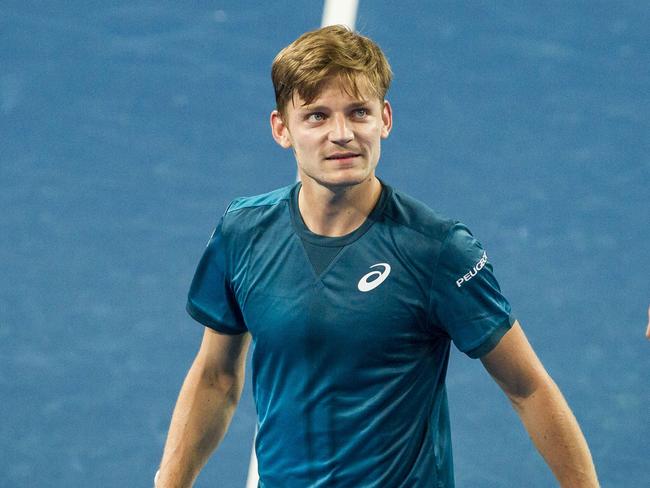 David Goffin of Belgium during the mixed doubles match between Elise Mertens with David Goffin of Belgium and Angelique Kerber with Alexander Zverev of Germany on day 3 of the Hopman Cup tennis tournament at Perth Arena, Perth, Monday,January 1, 2018. (AAP Image/Tony McDonough) NO ARCHIVING, EDITORIAL USE ONLY