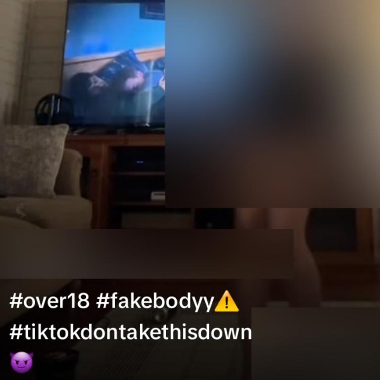 Students have uploaded content showing inappropriate poses, tagging the videos with #fakebody. Picture: TikTok