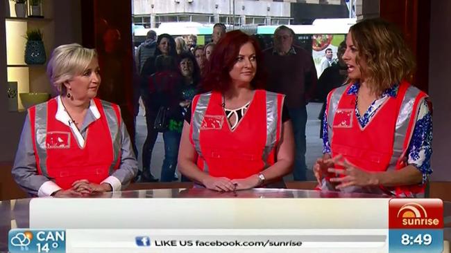 Kochie's Angels wear high-visibility vests on Sunrise following the Daily Telegraph's exclusive expose. Picture: Sunrise