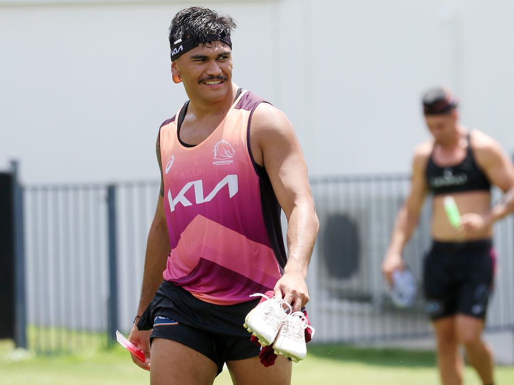 Brendan Piakura looks to have a starting role lined up at the Broncos. Picture: Liam Kidston