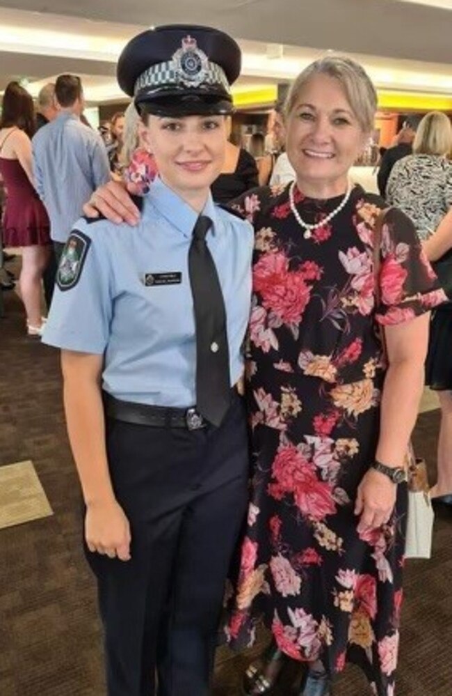 Queensland police officer Constable Rachel McCrow (L) who was killed in a shooting at Wiembilla.