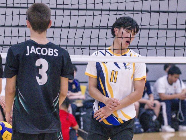 Reynella V Carrum Downs in the Australian Volleyball Schools Cup is being played at the Gold Coast Sports and Leisure Centre in Carrara. Picture: Glenn Campbell