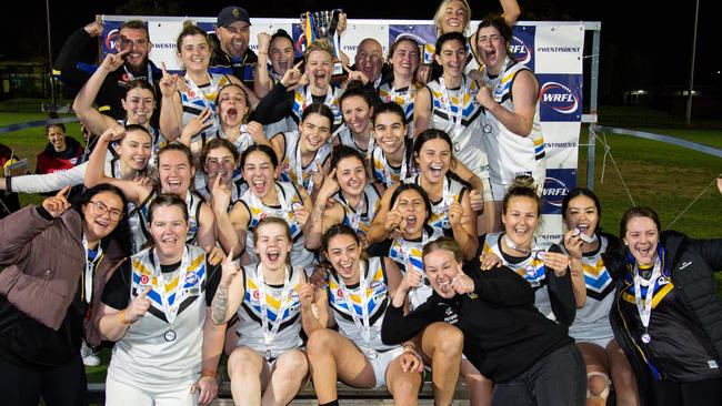 Caroline Springs celebrate the first premiership in club history. Photo: Local Legends Photography.