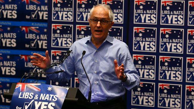 Malcolm Turnbull at the NSW Liberals and Nationals for YES campaign launch in Sydney. Picture: Britta Campion