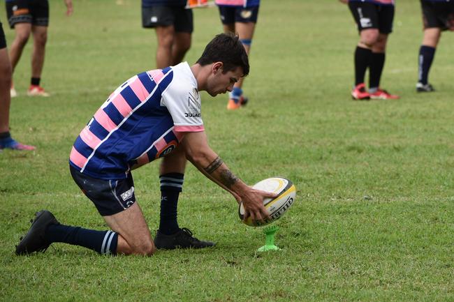 Moranbah's Timothy Colgrave in the Slade Point Slashers v Moranbah Bulls in Mackay Rugby Union Round 4 Seniors A-Grade Anzac Day clash at Cathy Freeman Oval in Slade Point. Saturday, April 23, 2022. Picture: Max O'Driscoll