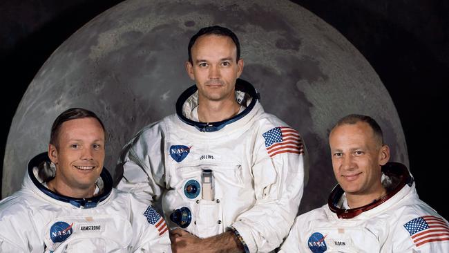 The crew of Apollo 11 – Neil A. Armstrong, Commander; Michael Collins, Module Pilot; and Edwin E. "Buzz" Aldrin, Lunar Module Pilot.