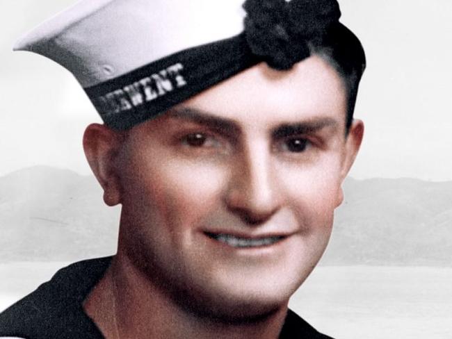 A colourised picture of posthumous VC recipient Edward “Teddy” Sheean, who was killed in action aboard the HMAS Armidale.