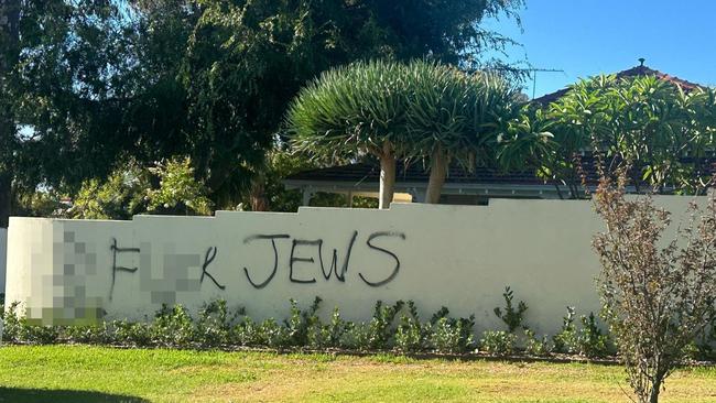 Anti-Semitic grafitti on Viking Road, Dalkeith, in the heart of Perth's golden triangle of real estate. Picture: Supplied