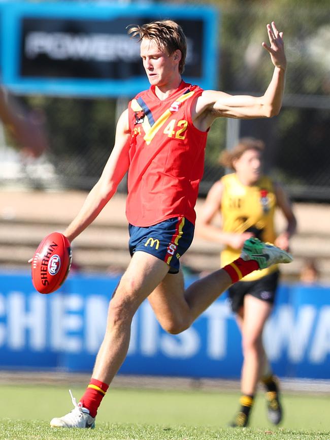 Jack Lukosius has kicked seven goals from two games in the national under-18 championships. Picture: TAIT SCHMAAL.