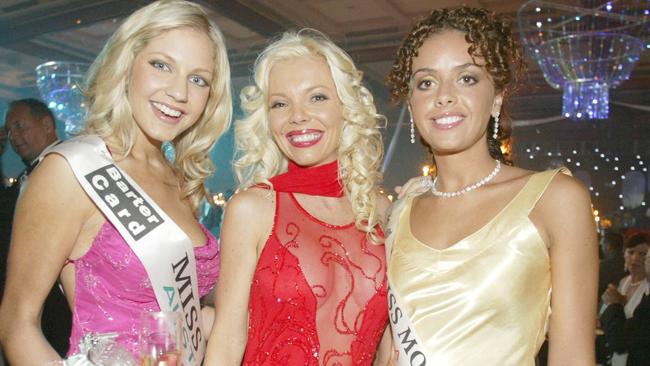 Miss Indy Larissa Wilson, Gold Coast Ambassador Melissa Burrows and Miss Indy Canada Jessica Sulidis at the Indy Ball at 2004 Conrad Jupiters Casino. PicJono/Searle - socials