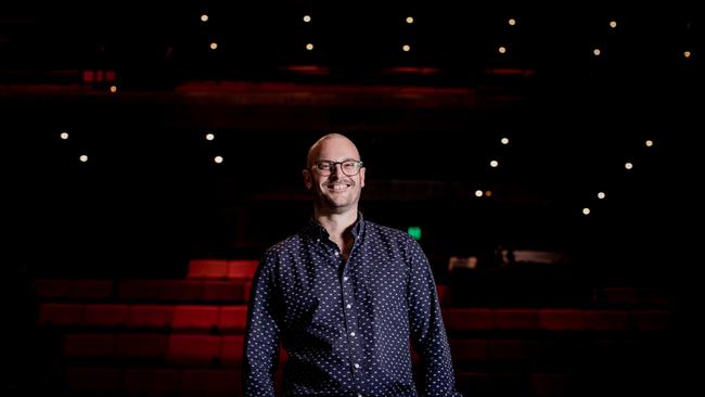 New Hobart Theatre Royal CEO Simon Wellington under lights at the theatre. Picture SUPPLIED.