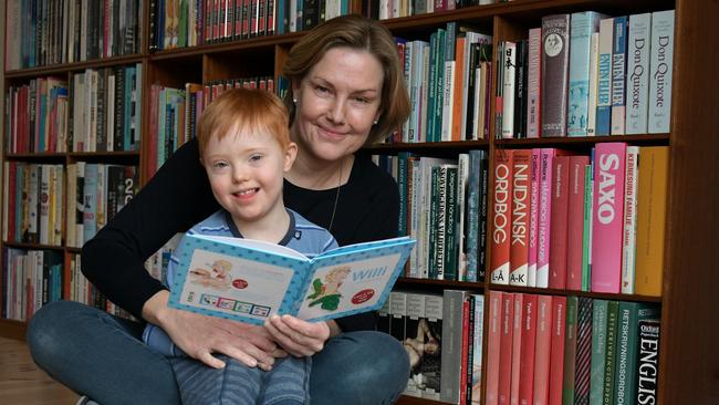 Erica Gaarn-Larsen playing with her six-year-old son Philip, who has Down syndrome. Photo: Philip Ide/Mail on Sunday/Solo Syndication