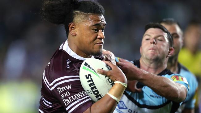 Moses Suli impressed for the Sea Eagles against the Sharks. Picture: Phil Hillyard