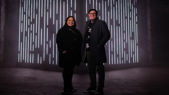 Illuminate Adelaide co-founders Rachael Azzopardi and Lee Cumberlidge. Picture: Frankie the Creative