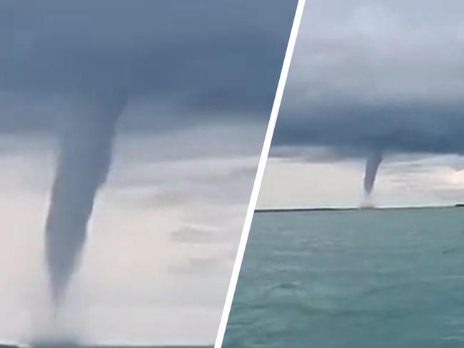 A waterspout formed near Bynoe Harbour in Australia’s Northern Territory on Tuesday, December 8, as local Mark Hay was returning from an outing on the water.  Credit: Mark Hay via Storyful