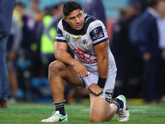 Jason Taumalolo shows his emotion after losing the 2017 NRL Grand Final.