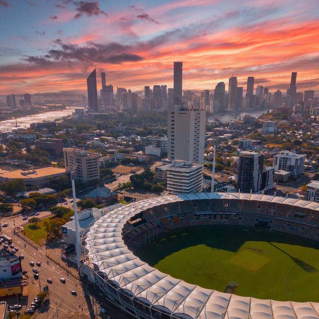 Aerial view of The Gabba stadium. Picture: TEQ