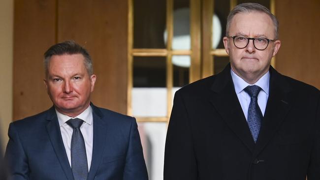 CANBERRA, Australia, NewsWire Photos. June 24, 2024: Prime Minister Anthony Albanese and Energy Minister Chris Bowen announce Former Treasurer of New South Wales Matt KeanÃ¢â¬â¢s appointment to the Climate Authority at press conference at Parliament House in Canberra. Picture: NewsWire / Martin Ollman