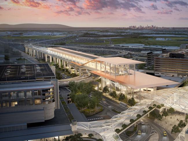 Renders of the Melbourne Airport Rail link project. Picture: Supplied